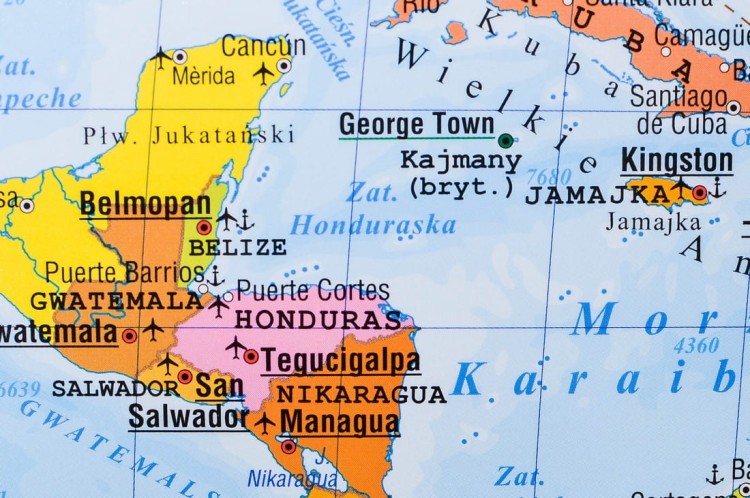 Świat 1:20 000 000. Mapa polityczna do wpinania. Wydawnictwo Piętka. Fragment 5