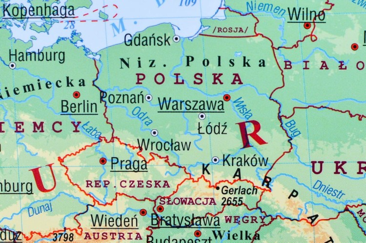 Świat 1:20 000 000. Mapa fizyczna do wpinania. Wydawnictwo Piętka. Fragment 1