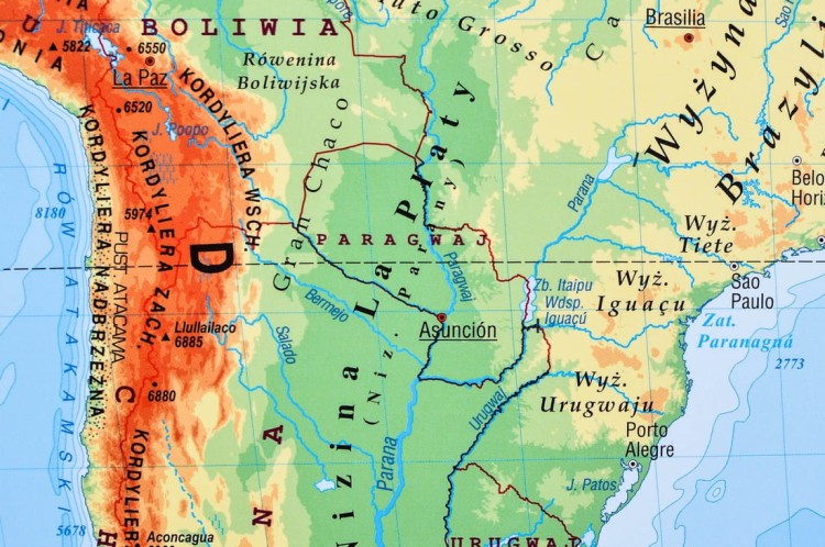 Świat 1:20 000 000. Mapa fizyczna do wpinania. Wydawnictwo Piętka. Fragment 8