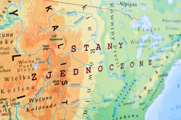 Świat 1:20 000 000. Mapa fizyczna do wpinania. Wydawnictwo Piętka. Fragment 10