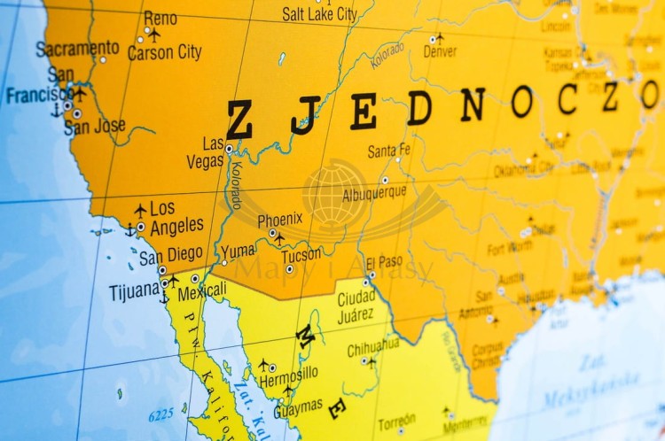 Świat 1:28 000 000. Mapa polityczna magnetyczna. Wydawnictwo Piętka. Fragment 6