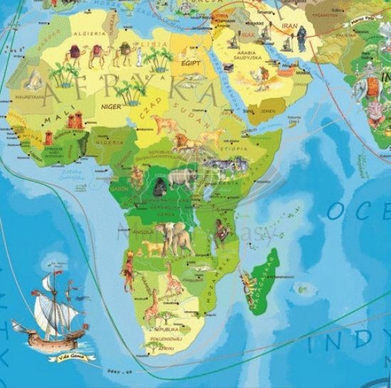 Świat. Mapa Młodego Odkrywcy. Puzzle dla dzieci wydawnictwa ArtGlob. Fragment 1