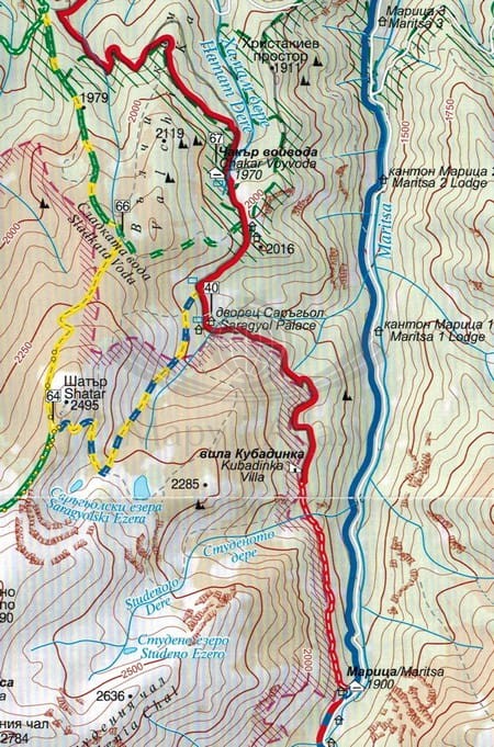 Riła 1:50 000. Mapa turystyczna wydawnictwa Domino. Fragment 1
