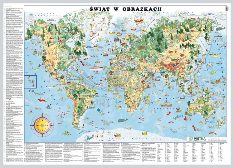 Świat w obrazkach. Mapa dla dzieci do wpinania. Wydawnictwo Piętka