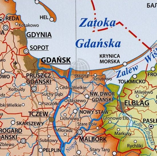 Polska 1:1 000 000. Mapa ścienna administracyjna. Fragment 4