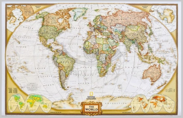 Świat 1:29 772 000. Mapa polityczna, ekskluzywna. Wersja magnetyczna. Wydawnictwo: National Geographic