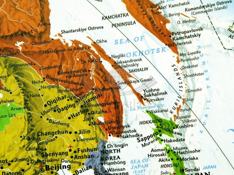 Świat 1:18 384 000. Mapa polityczna, ozdobna Decorator. Wersja magnetyczna. Wydawnictwo: National Geographic. Fragment 5