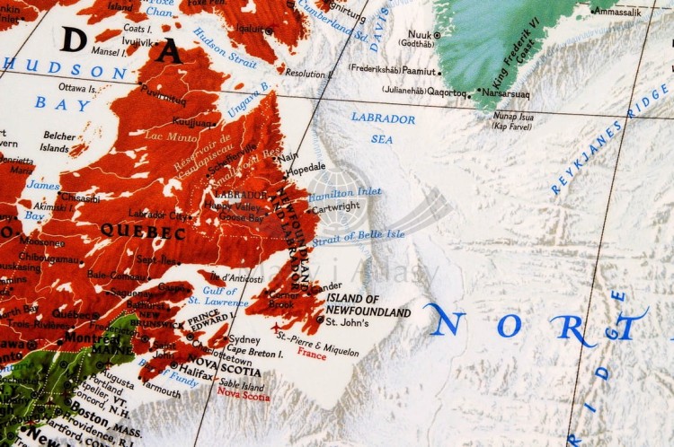 Świat 1:29 802 000. Mapa polityczna, ozdobna Decorator. Wersja magnetyczna. Wydawnictwo: National Geographic. Fragment 3