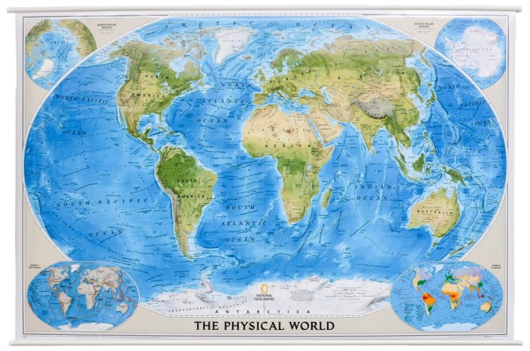Świat 1:35 842 000. Mapa ścienna fizyczna wydawnictwa National Geographic