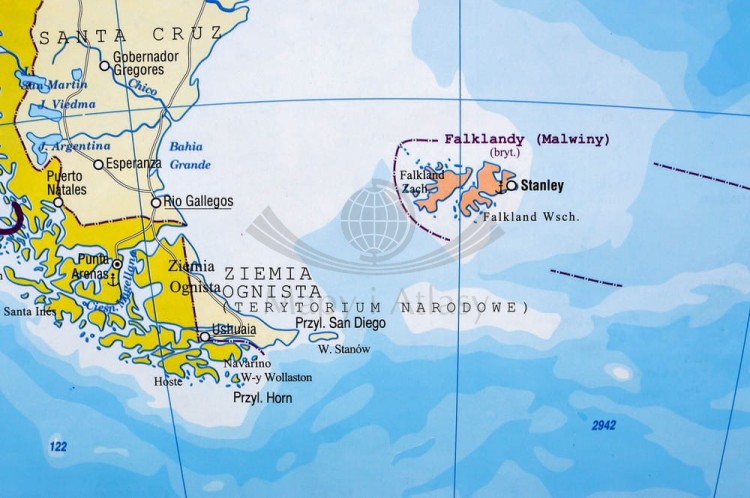 Ameryka Południowa 1:8 150 000. Dwustronna mapa ścienna. Polityczna i fizyczna. Strona polityczna - fragment 7