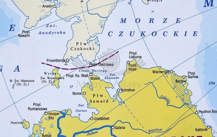 Ameryka Północna 1:9 000 000. Dwustronna mapa ścienna. Polityczna i fizyczna. Strona polityczna - fragment 2