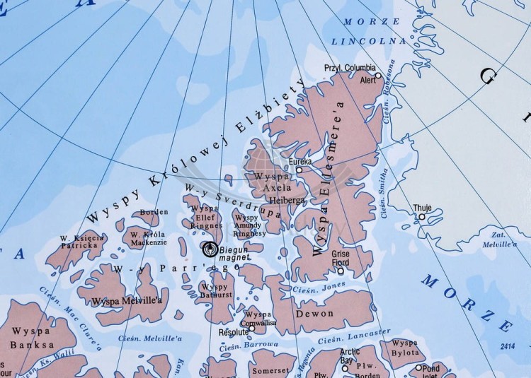 Ameryka Północna 1:9 000 000. Dwustronna mapa ścienna. Polityczna i fizyczna. Strona polityczna - fragment 7