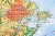 Ameryka Północna 1:9 000 000. Dwustronna mapa ścienna. Polityczna i fizyczna. Strona fizyczna - fragment 3