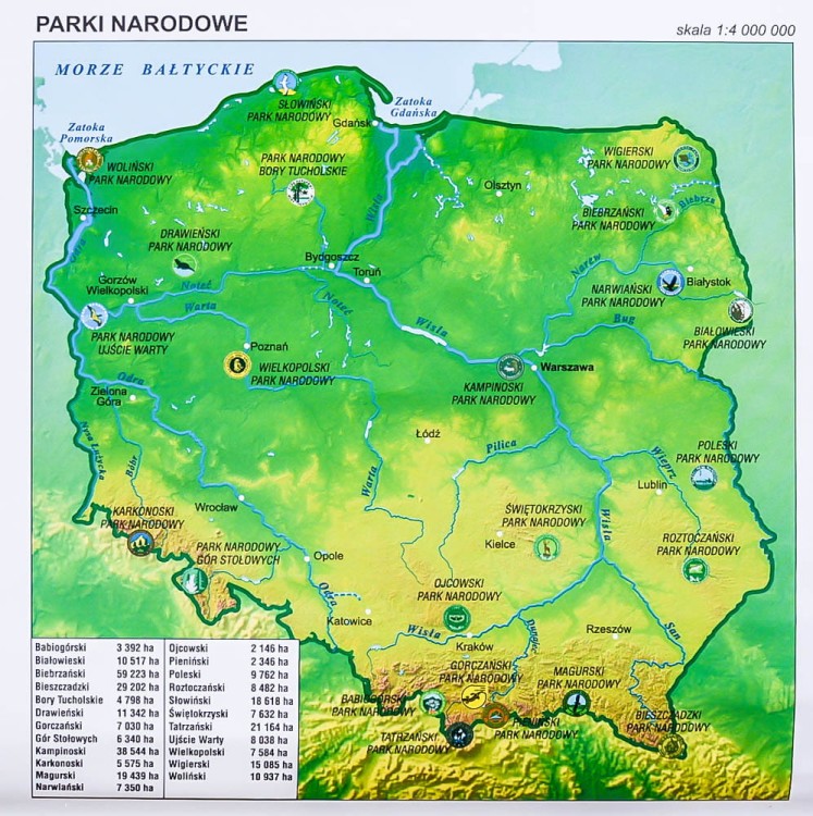 Polska 1:750 000. Mapa ścienna fizyczna. Dodatkowa mapka 3