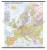 Europa 1:3 600 000. Mapa ścienna. Kody pocztowe. Drewniane półwałki