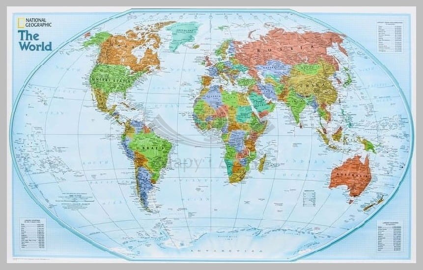 Świat 1:42 334 000. Mapa polityczna Explorer. Wersja magnetyczna. National Geographic