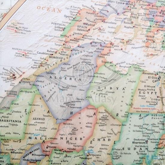 Świat 1:36 384 000. Mapa polityczna Pacific Centered, ekskluzywna. Wersja do wpinania. Wydawnictwo: National Geographic. Fragment 1