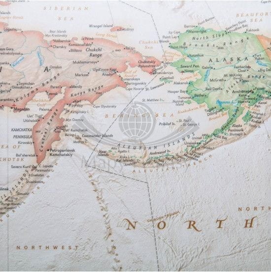 Świat 1:36 384 000. Mapa polityczna Pacific Centered, ekskluzywna. Wersja do wpinania. Wydawnictwo: National Geographic. Fragment 3