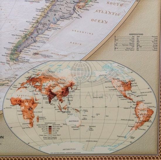 Świat 1:36 384 000. Mapa polityczna Pacific Centered, ekskluzywna. Wersja do wpinania. Wydawnictwo: National Geographic. Fragment 6