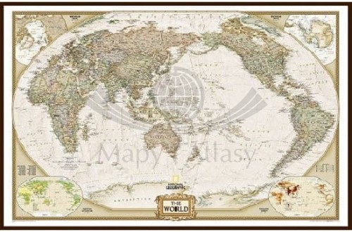 Świat 1:36 384 000. Mapa polityczna Pacific Centered, ekskluzywna. Wersja magnetyczna. Wydawnictwo: National Geographic