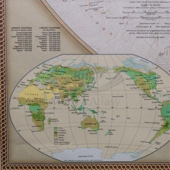 Świat 1:36 384 000. Mapa polityczna Pacific Centered, ekskluzywna. Wersja magnetyczna. Wydawnictwo: National Geographic. Fragment 5