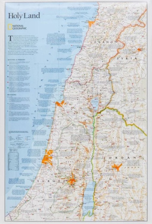 Ziemia Święta 1:405 500. Mapa polityczna w wersji magnetycznej. Wydawnictwo: National Geographic