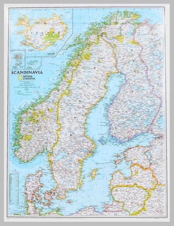 Skandynawia 1:2 763 000. Mapa w wersji do wpinania. Wydawnictwo: National Geographic