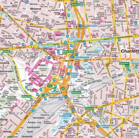 Berlin 1:17 500. Mapa / plan miasta wydawnictwa Freytag & Berndt. Fragment