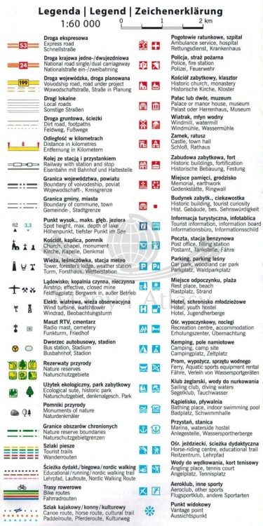 Puszcza Notecka 1:60 000. Mapa turystyczna. Legenda