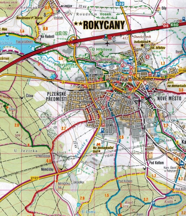 Okolice Przybramu / Brdy, Pribramsko, Rokycansko. Mapa turystyczna 417 wydawnictwa Shocart. Fragment 1