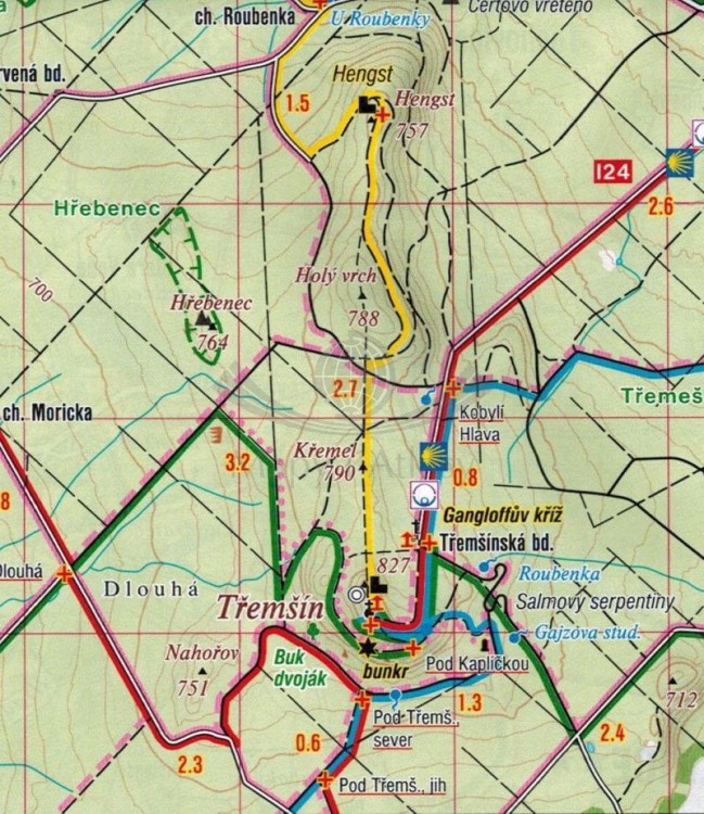 Okolice Przybramu / Brdy, Pribramsko, Rokycansko. Mapa turystyczna 417 wydawnictwa Shocart. Fragment 2