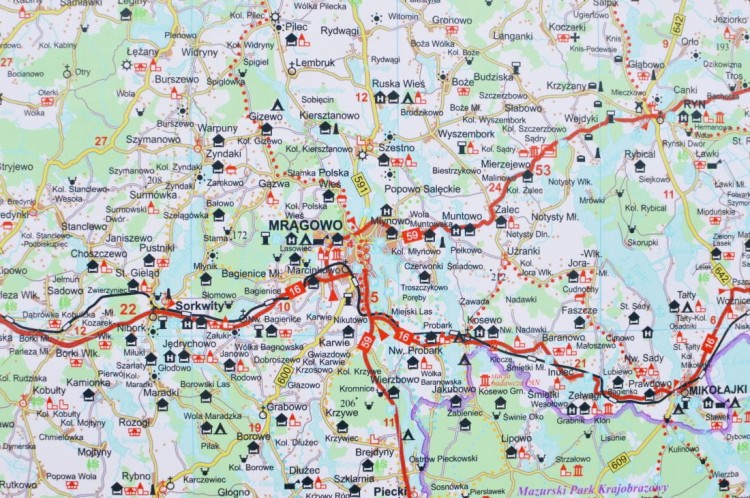 Warmia i Mazury 1:170 000. Mapa ścienna turystyczna. Fragment 3