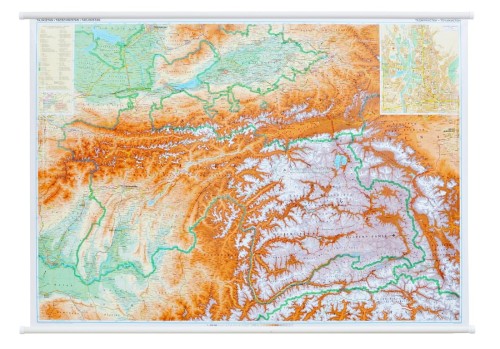 Tadżykistan 1:650 000. Mapa ścienna fizyczno-drogowa wydawnictwa Gizi Map