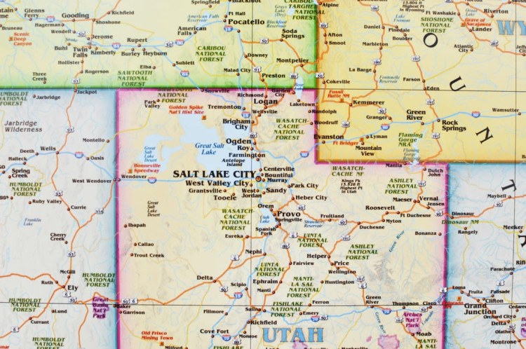 Stany Zjednoczone / USA. Mapa ścienna polityczna. Fragment 3
