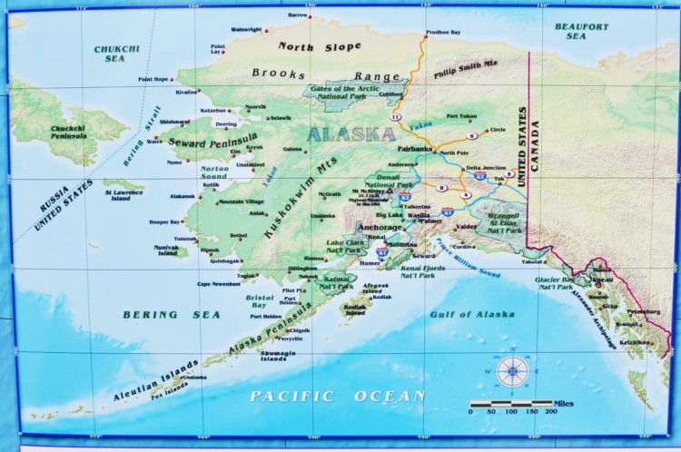 Stany Zjednoczone / USA. Mapa ścienna polityczna. Fragment 8