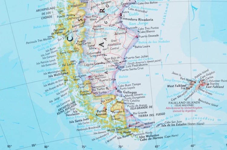 Ameryka Południowa 1:7 105 000. Mapa ścienna polityczna wydawnictwa National Geographic. Fragment 4