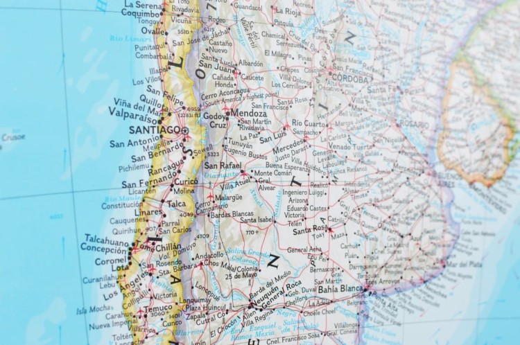 Ameryka Południowa 1:7 105 000. Mapa ścienna polityczna wydawnictwa National Geographic. Fragment 5