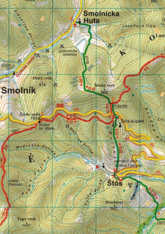 Słowacki Kras 1:50 000. Mapa turystyczna 5037 wydawnictwa Tatra Plan. Fragment 1