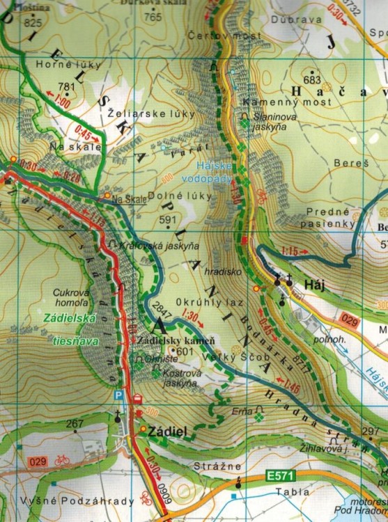 Słowacki Kras 1:50 000. Mapa turystyczna 5037 wydawnictwa Tatra Plan. Fragment 2
