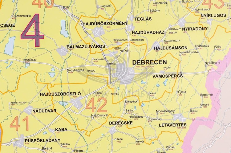 Węgry 1:400 000. Mapa kodowa w wersji do wpinania. Rama alu SLIM. Wydawnictwo: Stiefel. Fragment 2