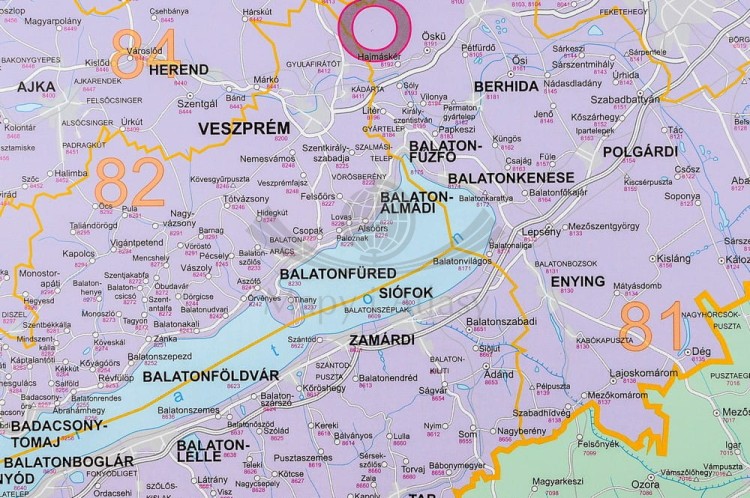 Węgry 1:400 000. Mapa kodowa w wersji do wpinania. Rama alu SLIM. Wydawnictwo: Stiefel. Fragment 4
