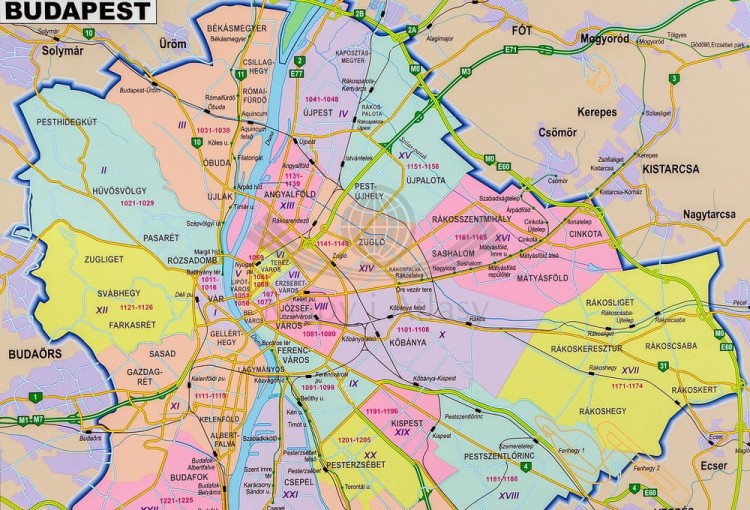 Węgry 1:400 000. Mapa kodowa w wersji magnetycznej. Rama alu SLIM. Wydawnictwo: Stiefel. Karton boczny - fragment