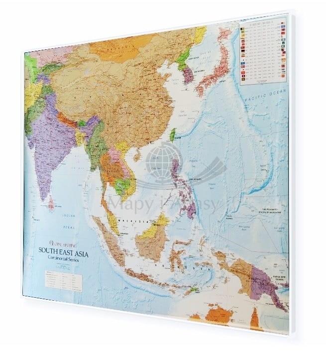 Azja Południowo-Wschodnia 1:7 500 000. Mapa polityczna magnetyczna. Rama alu SLIM