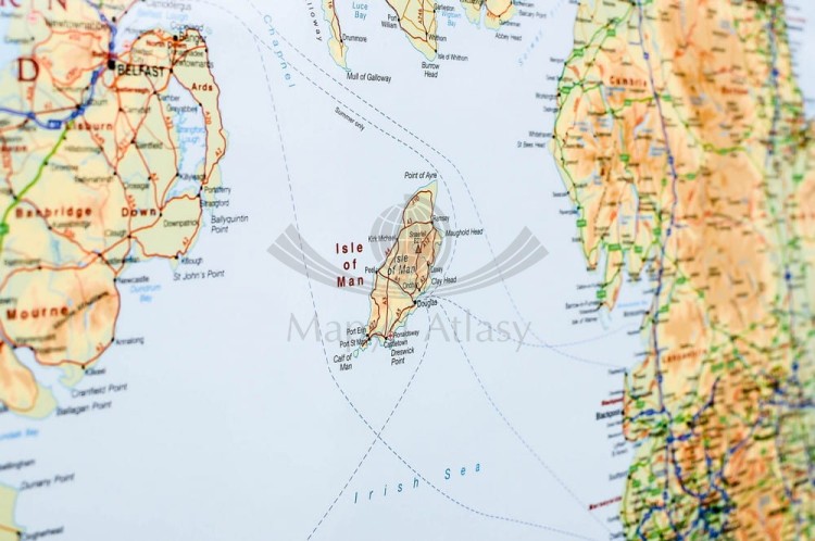 Wyspy Brytyjskie / Wielka Brytania i Irlandia 1:1 000 000. Mapa fizyczno-drogowa w wersji do wpinania. Rama alu SLIM. Fragment 4