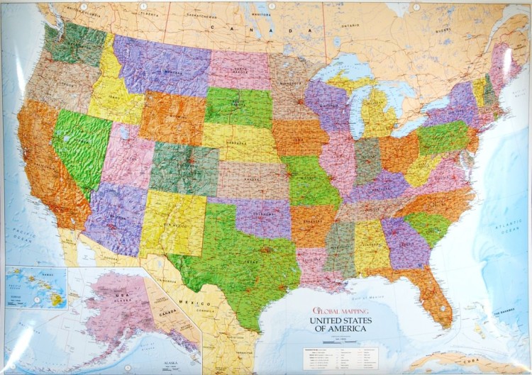 Stany Zjednoczone / USA 1:3 500 000. Mapa ścienna polityczna