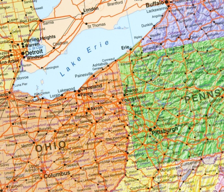 Stany Zjednoczone / USA 1:3 500 000. Mapa ścienna polityczna. Fragment 2