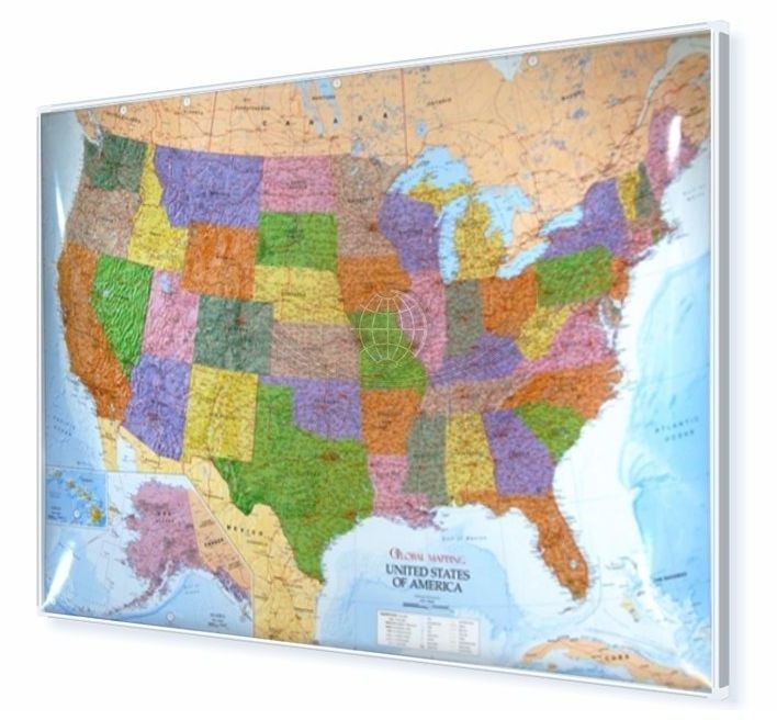 Stany Zjednoczone / USA 1:3 500 000. Mapa polityczna. Rama alu SLIM