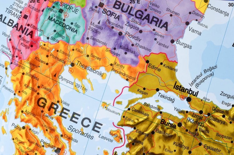 Bliski Wschód. Mapa polityczna w wersji do wpinania. Rama alu SLIM. Fragment 1