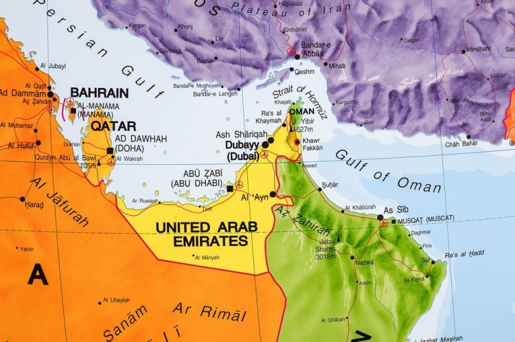 Bliski Wschód. Mapa polityczna w wersji do wpinania. Rama alu SLIM. Fragment 4