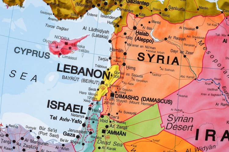 Bliski Wschód. Mapa polityczna w wersji magnetycznej. Rama alu SLIM. Fragment 2